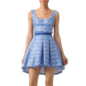 Christian Pellizzari Blue Flower Field Silk Dress.  SZ 44